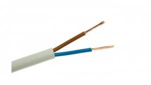 Przewód mieszkaniowy H03VV-F (OMY) 2x1,5 biały 300/300V /100m/
