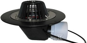 Wpust dachowy grawitacyjny DN75/110 poziomy, z kołnierzem bitumicznym, podgrzewany na 230V (10-30W/230V)