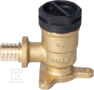 Kolano ścienne mosiężne z uszami GW ultraLINE - 16 Rp1/2 L = 41 mm 2509286007