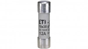 Wkladka bezpiecznikowa cylindryczna PV 10x38mm 12A gPV 1000V DC CH10 002625077