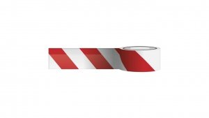 Taśma ostrzegawcza 75mm x 250m biało-czerwona F6033