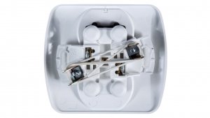 Simon Akord Gniazdo podwójne z/u 16A IP20 z przesłoną torów białe AGZ2z/11