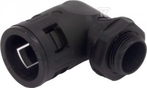 Dławik czarny 90&deg; M25x1,5 do peszla poliamidowego (16x21) T0220