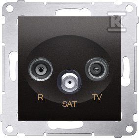Gniazdo RTV-SAT końcowe/zakończeniowe tłum. RTV 1.0dB SAT 1.0dB, antracyt Simon54 + Ramka 1-krotna uniwersalna IP20 / IP44, antracyt Simon54 DMR884