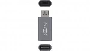 Adapter USB-C - microUSB 2.0 (typ B) szary 55553