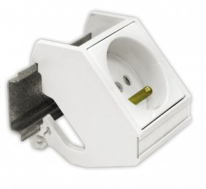Adapter na szynę DIN do gniazd 22,5x45mm komputerowych i zasilających 2M