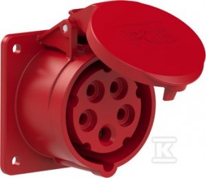 Gniazdo tablicowe proste 16A 400V 3P+Z+N 75x75mm IP44