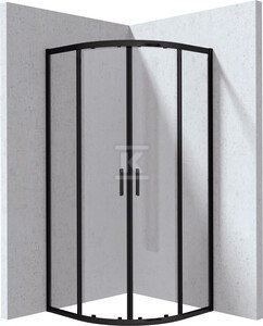 Kabina Onnline New półokrągła, profil nero, szkło transparentne 80x195cm DMA221