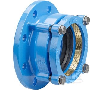 Łącznik RK S2000, DN80 d90, PN16, rurowo-kołnierzowy, do wody i kanalizacji, do rur PE i PVC, z zabezpieczeniem przed przesunięciem, GJS-żeliwo sferoidalne (seria 0400_System2000) 5005037