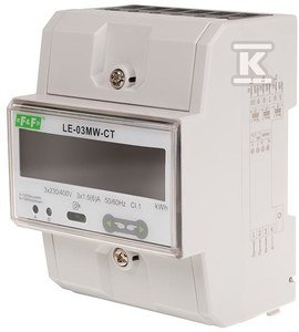 Dwutaryfowy licznik energii elektrycznej, 3-fazowy, 2-kierunkowy z modbus rtu, do pomairu półpośredniego LE-03MW-CT