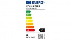 Żarówka LED, E27, A60, 8W, 640lm, 4000K, AC175-250V, 50-60Hz, RA80, kąt świecenia 180