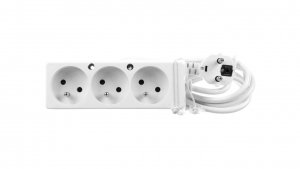 Przedłużacz 3-gniazda z/u 10A 3m /OMY 3x1/ biały PS-370 T-110020