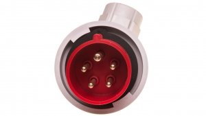 Wtyczka przenośna kątowa 16A 5P 400V czerwona IP67 TWIST 80152-6