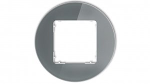ICON Ramka uniwersalna pojedyncza okrągła - efekt szkła (ramka: grafitowa spód: biały) 28-0-IRSO-1