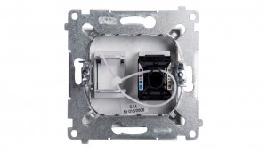 Simon 54 Gniazdo komputerowe pojedyncze RJ45 kat.6 z przesłoną srebrny mat D61.01/43