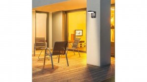Oprawa elewacyjna LED 17W 2520lm 4000K czujnik regulowana Czarna okrągła 2957