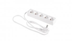 Przedłużacz 5-gniazd z/u 3m /H05VV-F 3G1/ biały PM-BW-5G-30
