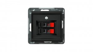 SONATA Gniazdo głośnikowe podwójne czarny metalik GG-2R/m/33