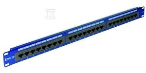 Panel 19, 24xRJ45 UTP kategorii 6 (1U) z półką, niebieski