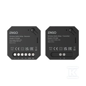 Przekaźnik bezprzewodowy EngoLink, ENGO ETR-868, nadajnik+odbiornik sterowany radiowo, 868Mhz, 230V 932253966