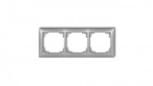DECO Ramka uniwersalna potrójna z tworzywa DECO Soft srebrny metalik 7DRSO-3