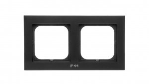 SONATA Ramka podwójna do łączników IP44 czarny metalik RH-2R/33