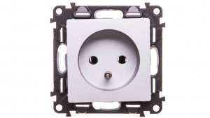 VALENA LIFE Gniazdo pojedyncze z/u 2P Z aluminium 753381