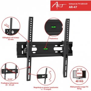 UCHWYT DO TV LCD/LED 23-55  40KG AR-47 ART reg. w pionie