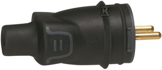 WTYCZKA 2P+Z 16A IP44 CZARNA GUMA