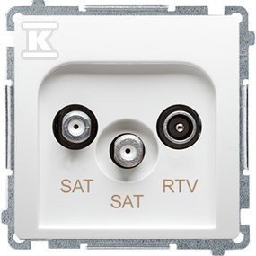 Gniazdo SAT/SAT/RTV końcowe BMZAR+SAT3.1-P2.01/11 Basic moduł biały + Ramka pojedyncza BMR1/11 Basic moduł biały DMR913