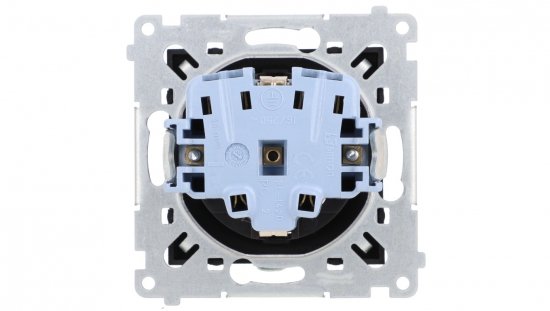 Simon 54 Gniazdo Schuko z przesłonami (moduł) 16A 250V szybkozłącza, czarny mat DGSz1CZ.01/49