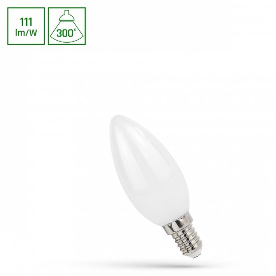 LED ŚWIECOWA E-14 230V 5,5W COG WW MILKY SPECTRUM