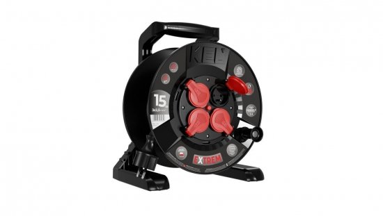 Przedłużacz bębnowy EXTREME LINE 4 gniazda z/u IP44 16A H05RR-F 3x2,5 15m czarny W-100023