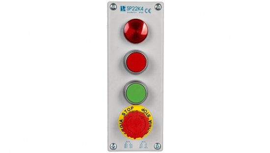 Kaseta kompletna 4-otworowa z nap. LC,KC,KZ,B I 1 przepust M20 24V SP22K404-1