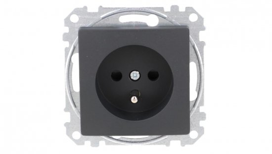 Schneider Electric, Sedna Design i Elements, Gniazdo zasilające 2P+PE z przesł torów pr zaciski bezg, czarny antracyt, SDD114012