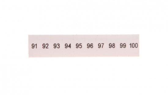 Oznacznik do złącz szynowych, opisówka ZB 5 numerowana od 91-100 kolor biały /10szt./