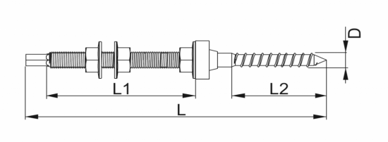 Śruba z gwintem podwójnym fi10mm długość 300mm SWDM10x300E 898830