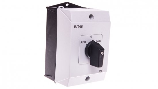 Łącznik krzywkowy HAND-0-AUTO-START (z samopowrotem) 20A 2P w obudowie T0-2-15907/I1 207095