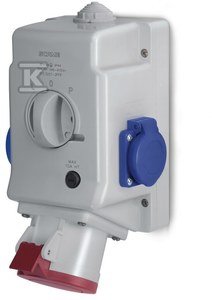 Gniazdo natynkowe OPTIMA-COMBI 3P+N+E 32A + 230V z przełącznikiem L-0-P .3257-1FFR 513