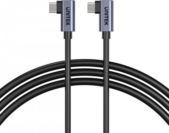 Unitek kabel USB-C do USB-C PD 100W podwójny 90 stopni, 1m