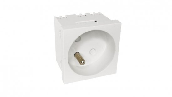 Modularne gniazdo elektryczne ALANTEC 2P Z, 45x45, standardowe, białe PZ016