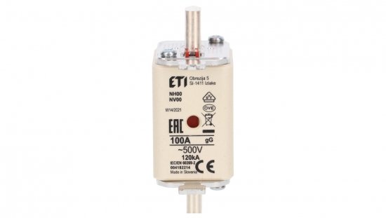 Wkładka bezpiecznikowa KOMBI NH00 gG 100A/500V 004182214 /3szt./