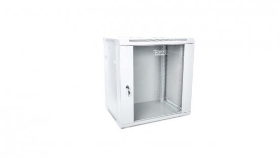 Szafa krosowa wisząca niedzielona 19 cali 12U 600x635x450 szara DN-W19 12U/450