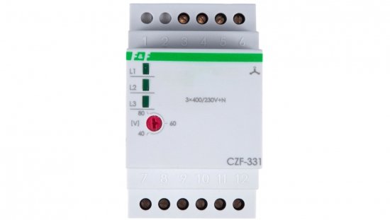 Przekaźnik zaniku i asymetrii faz 8A 2P 4sek 40-80V CZF-331