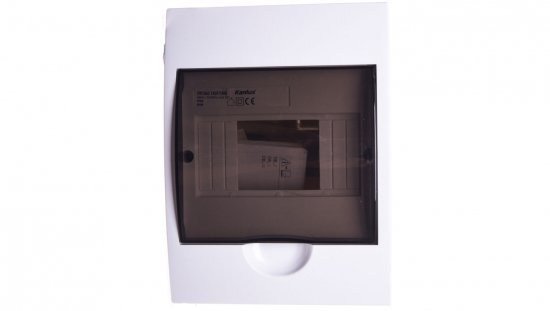 Rozdzielnica modułowa tworzywo 1x6 natynkowa IP40 IK06 N+PE II klasa drzwi transparentne szare DB106S 1X6P/SMD biały 3831