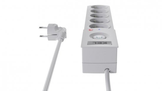 Przedłużacz przeciwprzepięciowy professional 5 gniazd 1,5m 10A 230V 2300W szary W-100034