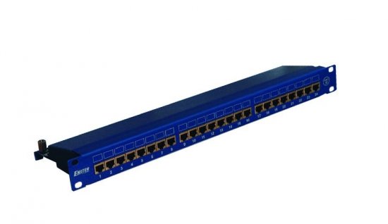 Panel 19 , 24xRJ45 STP kat.5e (1U) niebieski