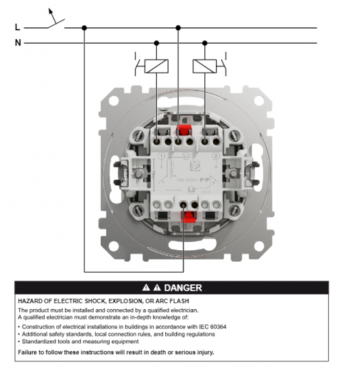 Schneider Electric, Sedna Design i Elements, Przycisk podwójny, czarny antracyt, SDD114118
