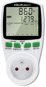 Watomierz Licznik zużycia energii PM0627 z historią pomiaru | 3680W | 16A | LCD 50627