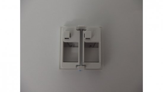 Adapter M45 2xKeystone klapki przeciwkurzowe biały z polem opisowym X-EAK02-B